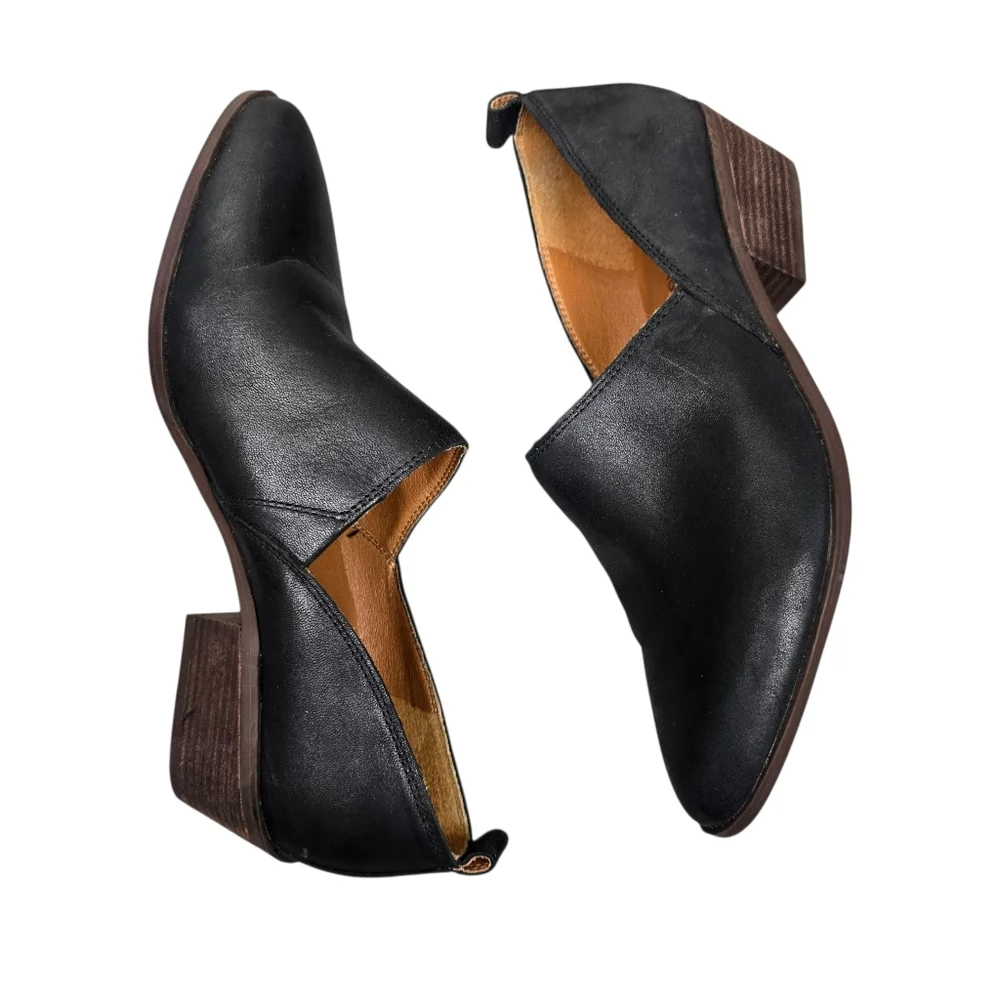 Lucky Brand Womens Morriah Black Leather Shoes Size 7.5 - Picture 4 of 9